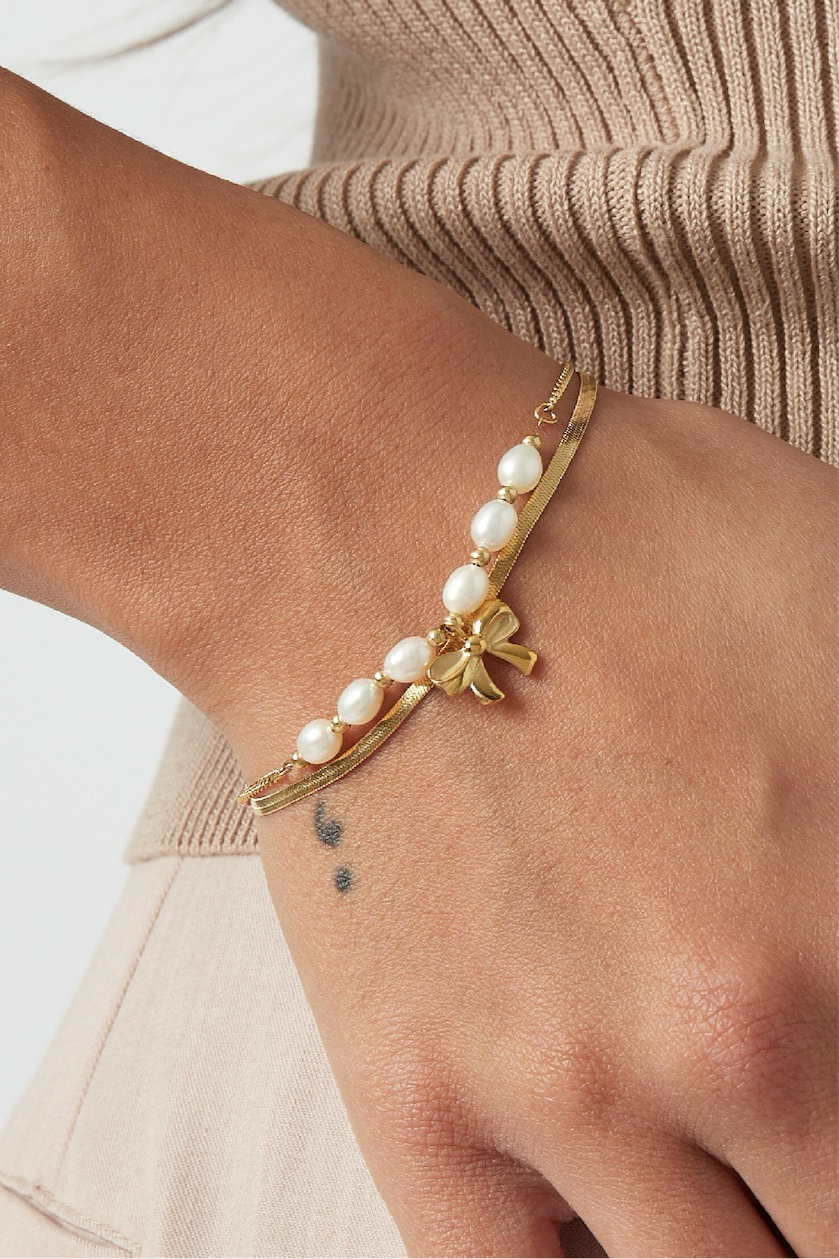 Parel strik armband