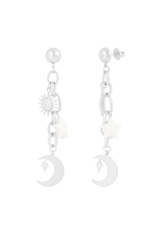 Star moon earrings