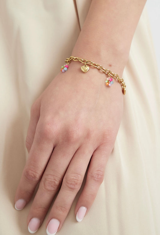 Flower charm bracelet