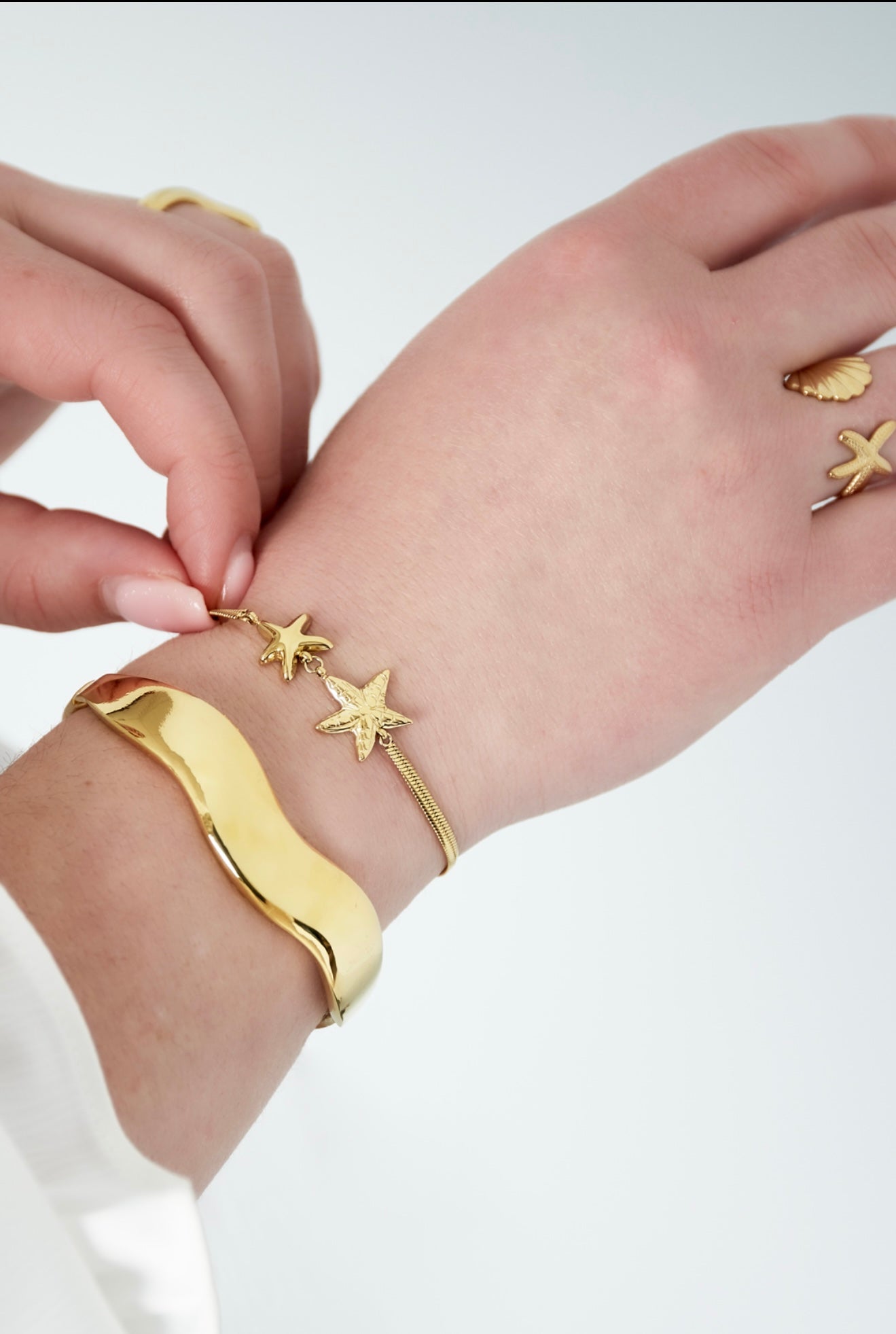 Double sea star bracelet