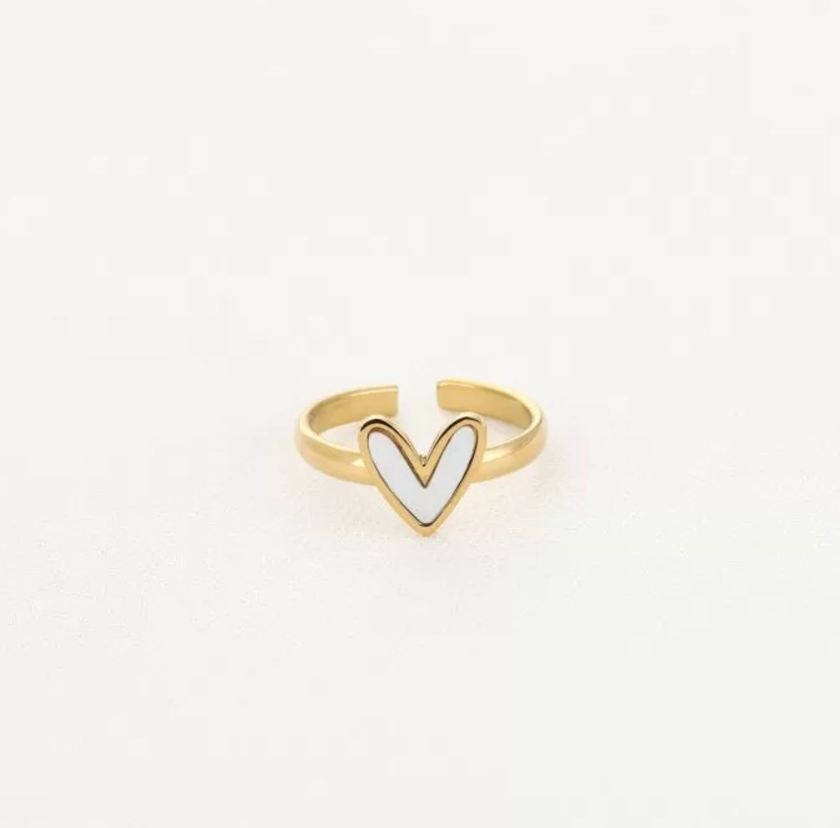 Little white heart ring