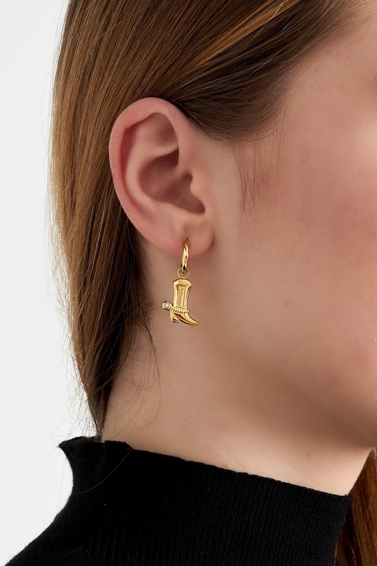Cow boy boots earrings