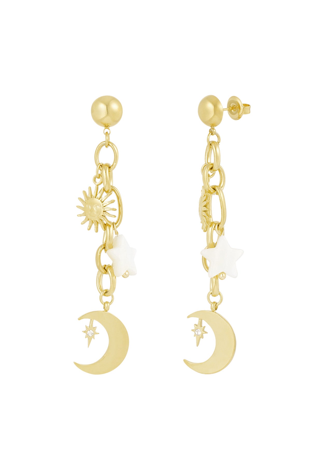 Star moon earrings