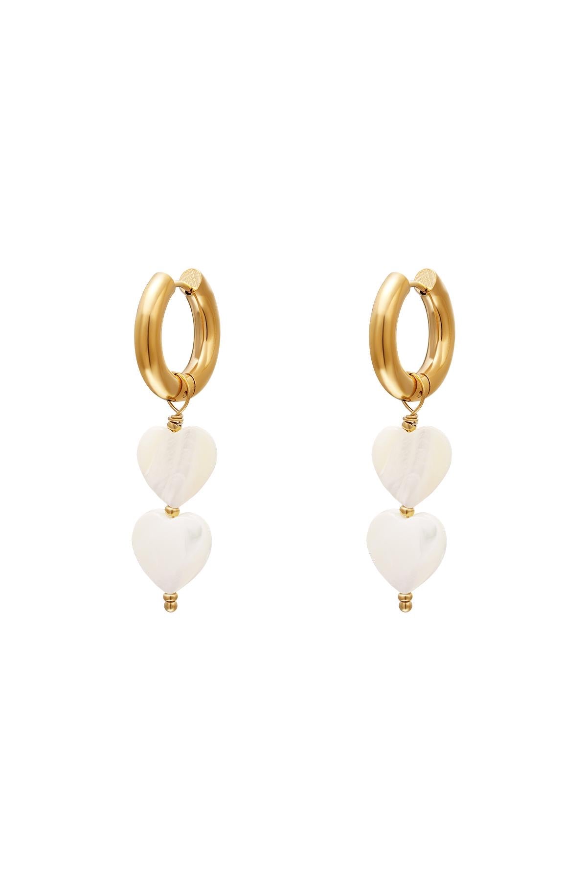 Pearl heart oorbellen