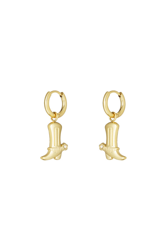 Cow boy boots earrings