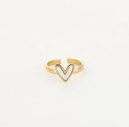 Little white heart ring