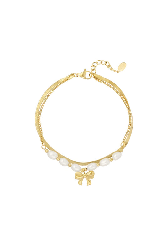 Parel strik armband